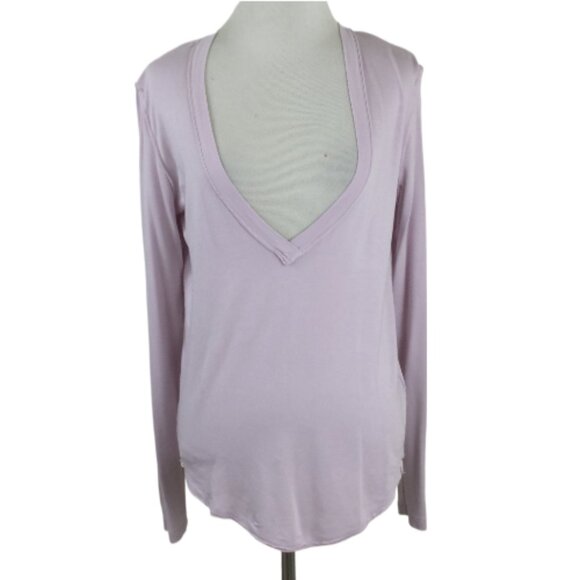 We the Free Light Lilac Deep V-Neck Top xs - Picture 1 of 11